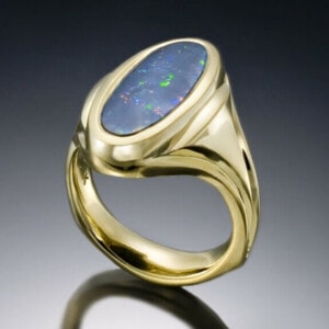 Black Opal Mens Ring