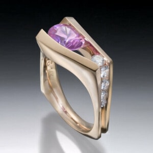 Floating Pink Sapphire Ring