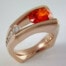 Floating Orange Sapphire And Red Gold Ring