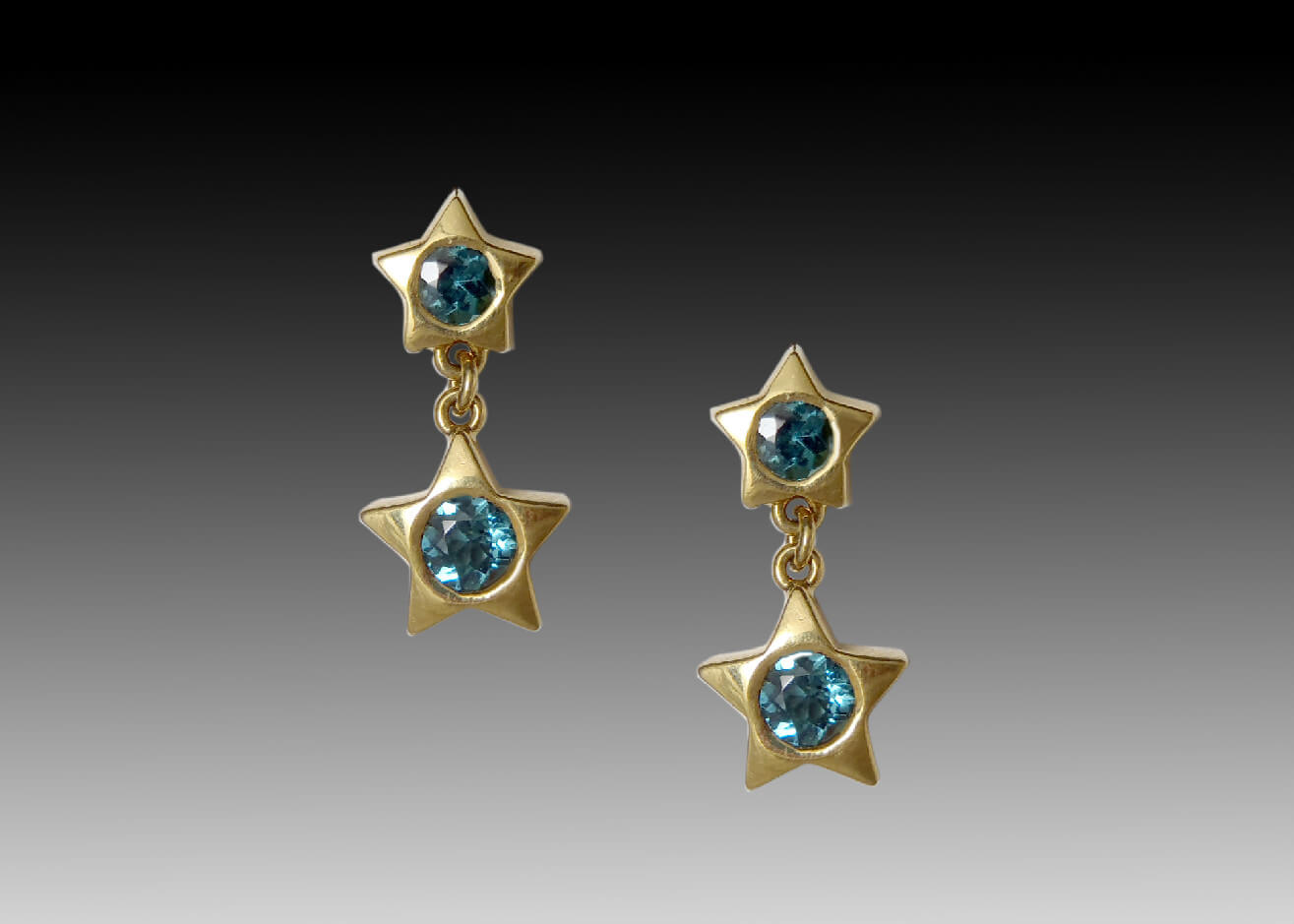 Tourmaline Star Dangle Earrings
