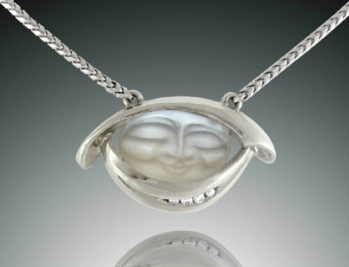 Carved Oval Moonstone Necklace