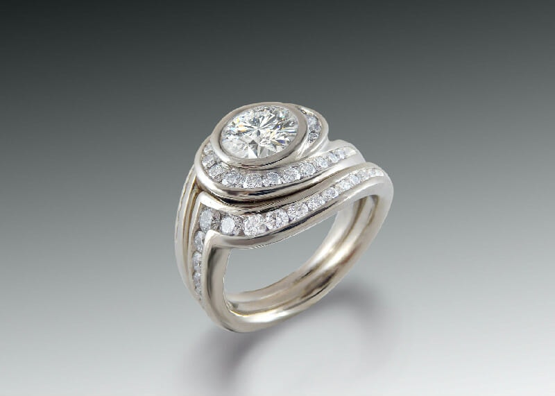 Custom Engagement Three Stone Diamond Ring