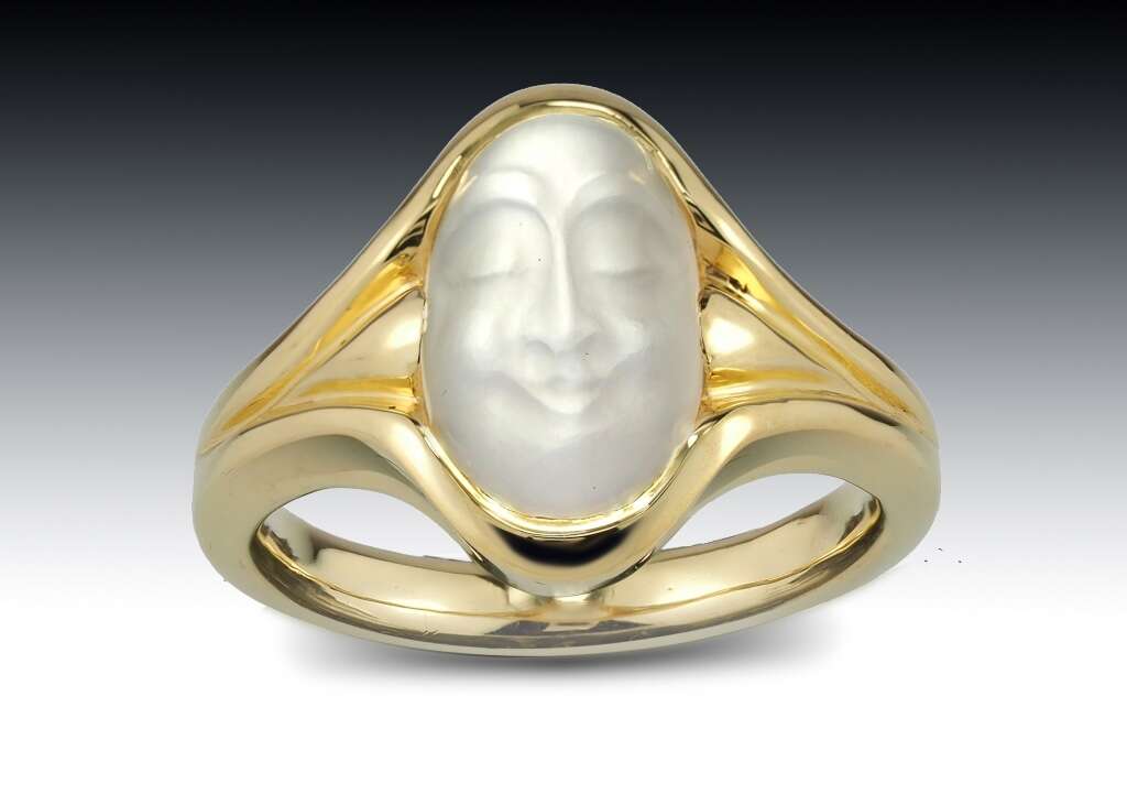 2 Carat Genuine Moonstone 14K White Gold Engagement. Eternity Ring. Se -  Giliarto