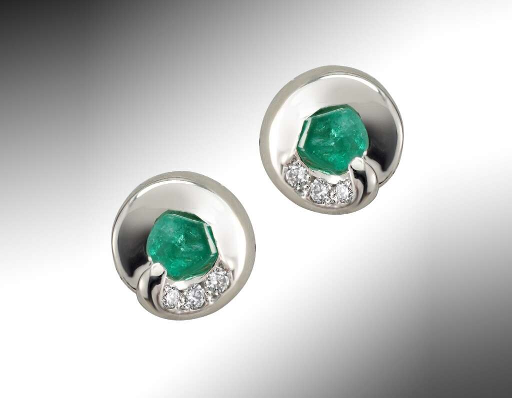 Emerald Crystal Swirl Earrings