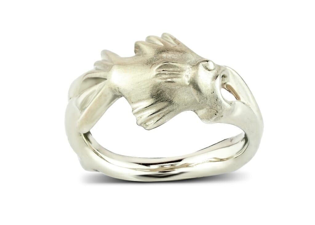 Fish Ring in Sterling Silver 925 - Etsy