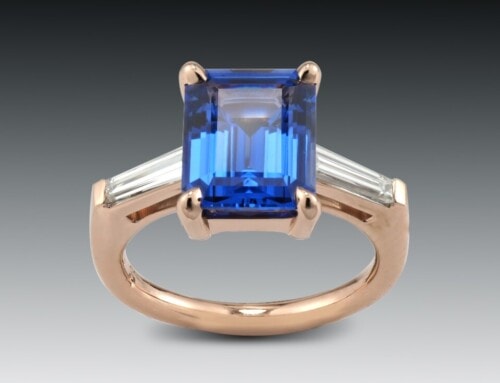 Emerald Cut Sapphire Rose Gold Ring